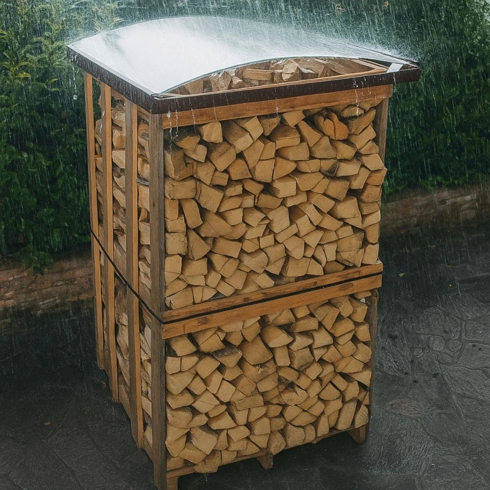 Cappello copri legnaia e pallet universale in policarbonato 115x115 cm