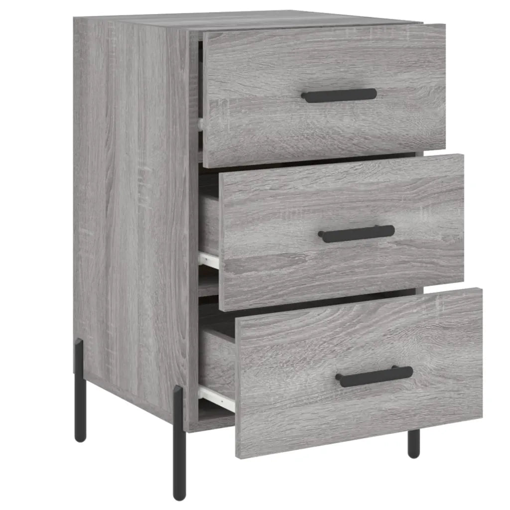 Comodino | Armadio da Notte | Mobiletto da notte Grigio Sonoma 40x40x66 cm in Legno Multistrato