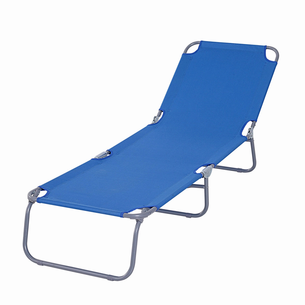 Sdraio Pieghevole con Schienale Regolabile ¨C zephmum ¨C Blu 187x55x24 cm