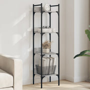 Libreria 4 Ripiani-Scaffale per Libri-Mobile di Stoccaggio Grigio Sonoma 35x30x138,5cm Legno Multistrato