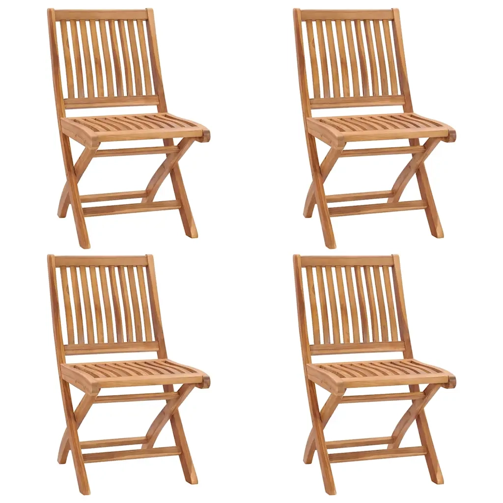 Sedie da Giardino Pieghevoli con Cuscini 4 pz Massello di Teak cod mxl 75202