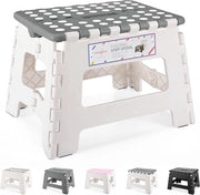 Sedia da toeletta, 22 cm, pieghevole, sedia da toeletta pieghevole, sedia pieghevole, sedia da toeletta, sgabello per bambini (grigio e bianco)