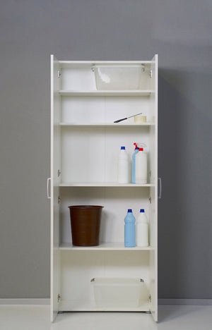 Armadio 2 Ante 5 Ripiani 69,4x36x181 cm in Truciolare Nobilitato Bianco