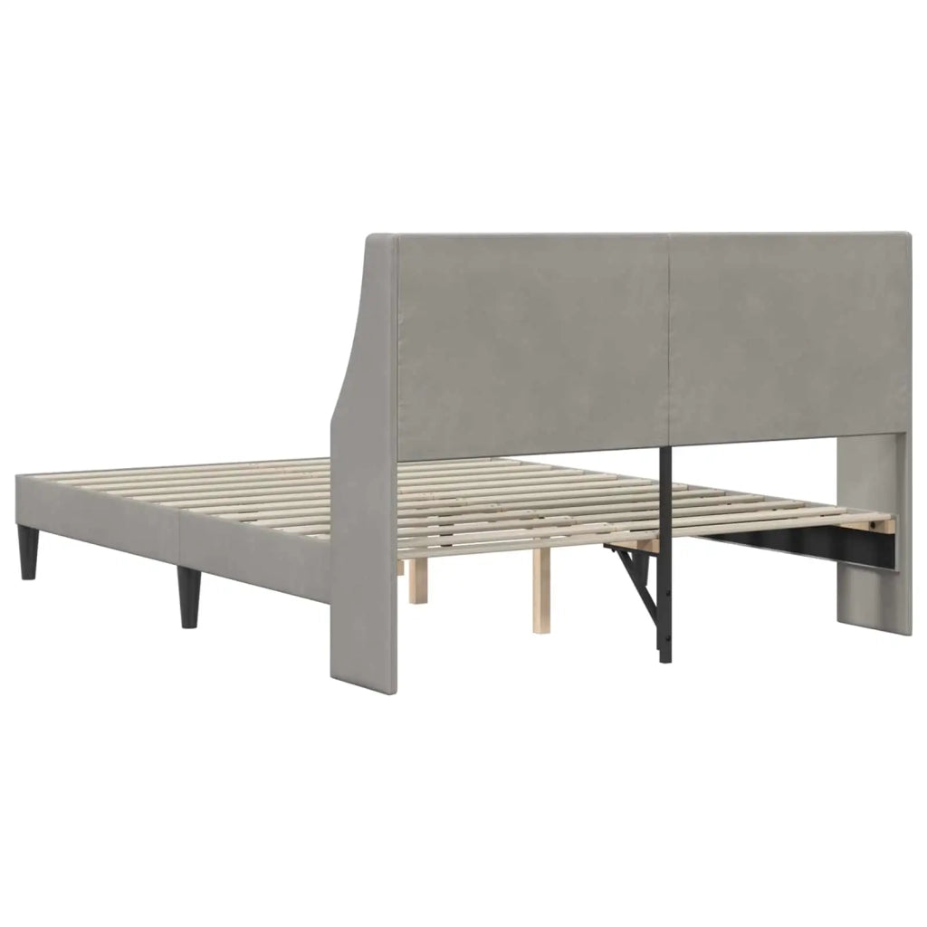 Struttura del letto-Giroletto Grigio chiaro 140 x 190 cm Velluto 779442