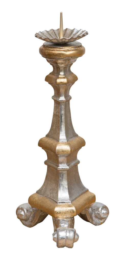 Biscottini Candeliere in legno finitura foglia argento e oro. Made in Italy L13XPR13XH29