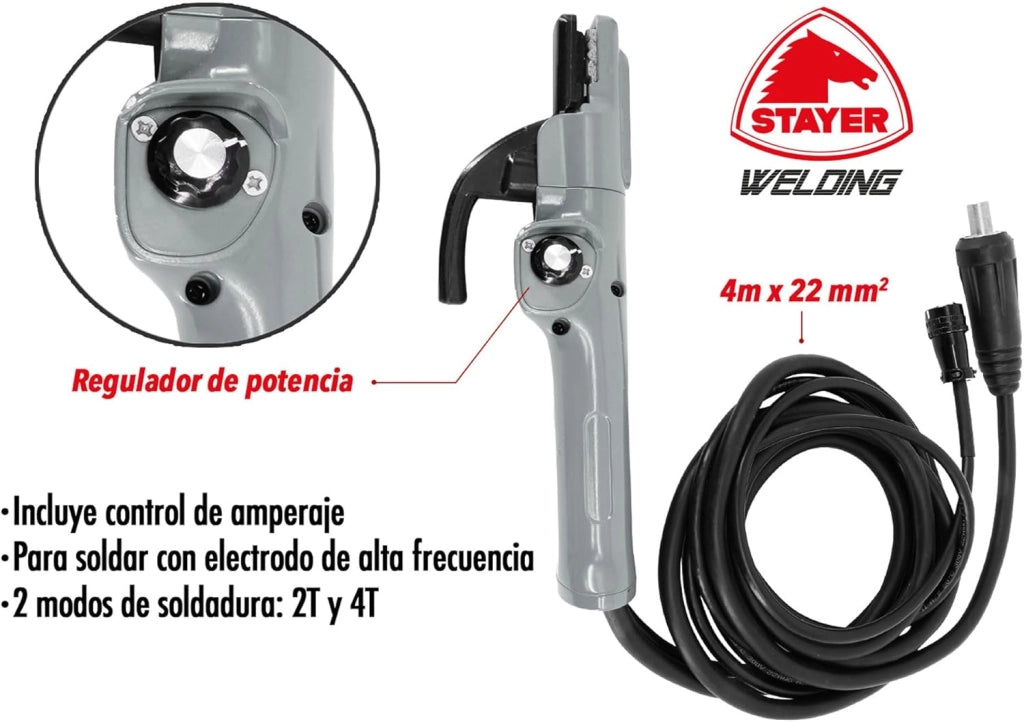 Apparecchiatura inverter per saldatura per elettrodo rivestito ad alta frequenza HF, sinergico e pulsato, con 230 A. PRO MAX 230 HF