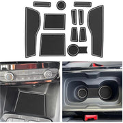 Compatibile con Opel Mokka B/Mokka-e EV 2021 2022 2023 2024 Tappeti in gomma Pianale centrale Tappeti antislittamento Tappeto antislittamento per bicchiere Tappeto in gomma Supporto braccio Mokka Accessori (Bianco)
