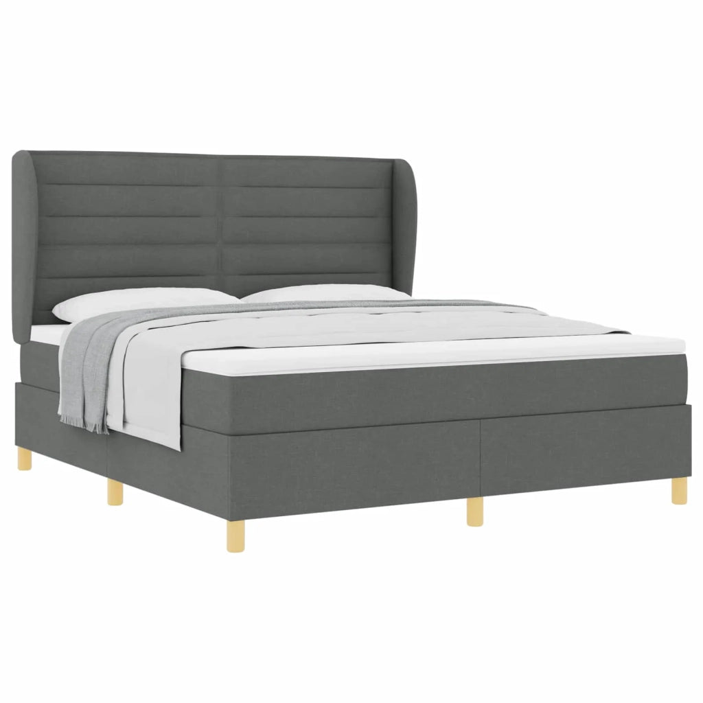 Letto a molle con materasso Grigio scuro 200 x 180 cm Tessuto 3340705
