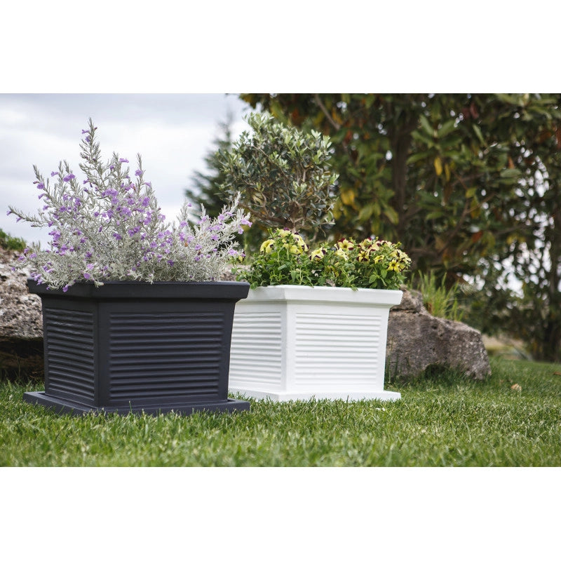 Vaso quadrato decorativo classico tradizionale 40x40 H33 in polimero resistente terracotta per piante per giardini e terrazze - Made in Italy