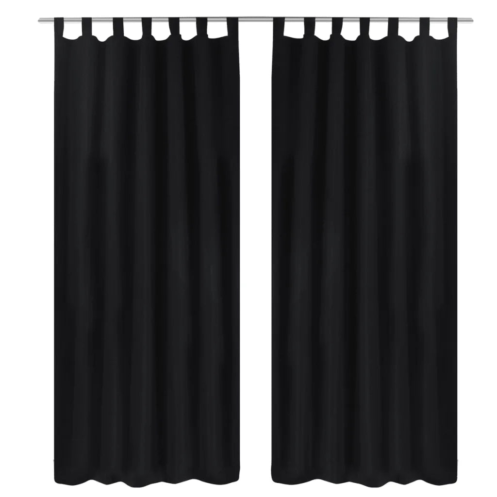 Tende Micro-Raso Nere 2 pz con Occhielli 140 x 245 cm cod mxl 74692