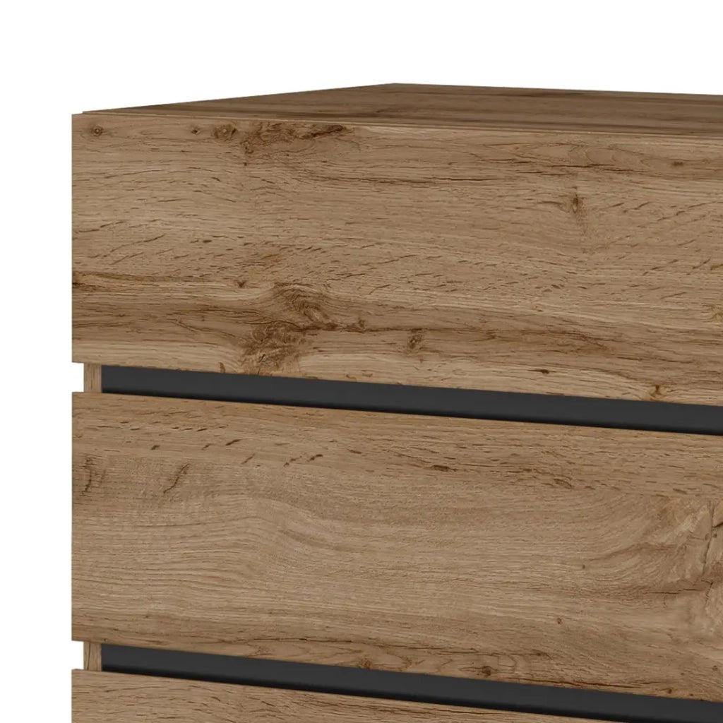 Comò HAVANA in quercia e nero – 4 cassetti – Stile naturale e organizzazione moderna