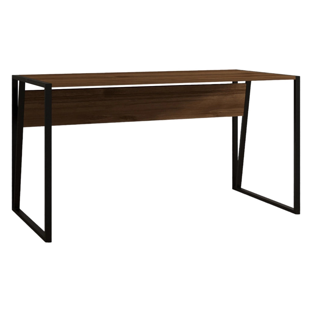 Frascati, Scrivania un Ripiano, 140x70x74h cm Marrone Noce