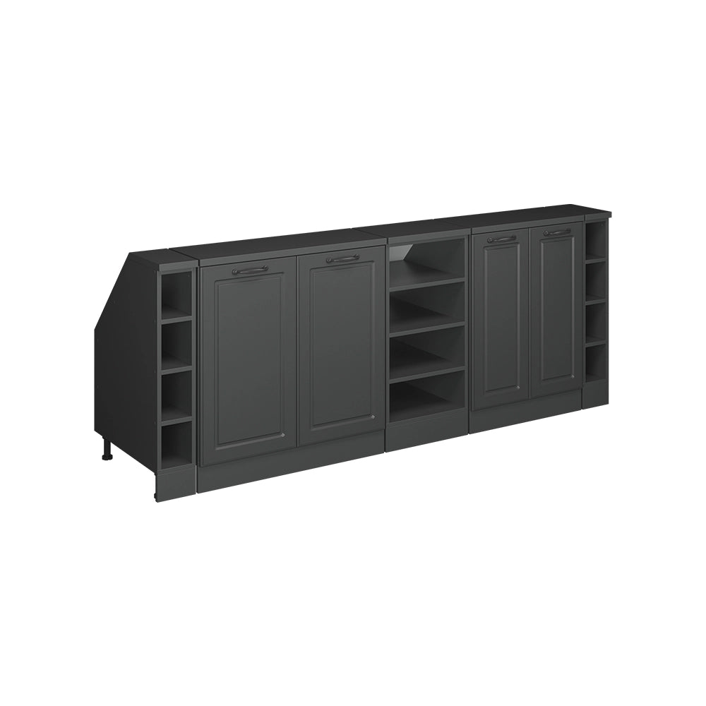 Set di mobili sottotetto Rion Antracite rustico/Antracite 210 cm Set di 5 carcasse armadio profondità 60 cm Vicco