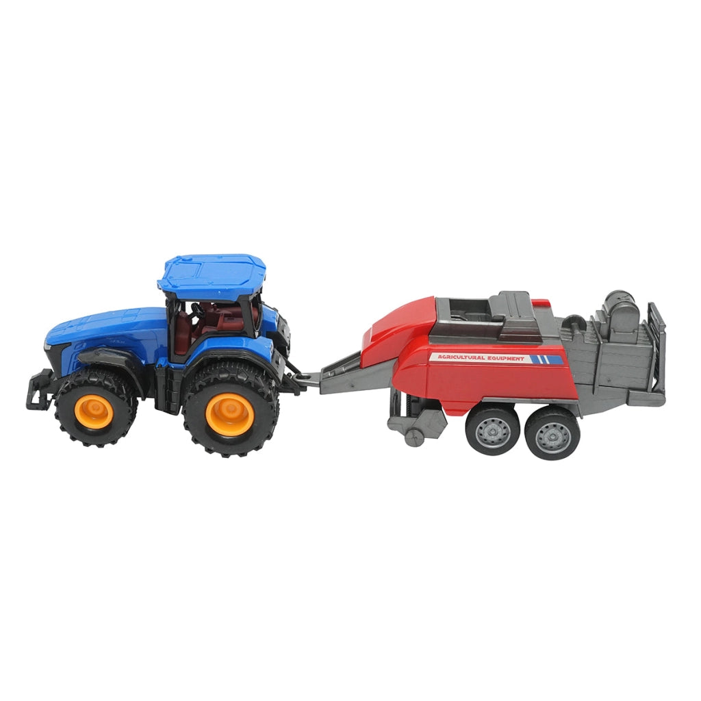 Trattore blu con rimorchio, 304x85x83mm giocattolo per bambini +3 anni