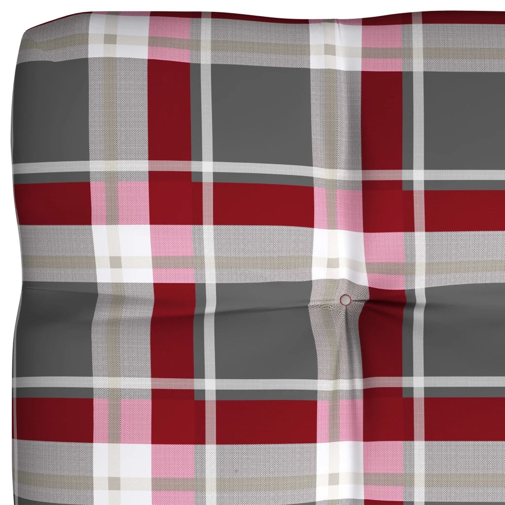 Cuscini per Divano Pallet 7 pz Rosso Motivo a Quadri 314601