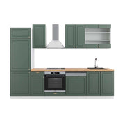 Cucina componibile Fame-Line Verde-oro rustico/Bianco 300 cm, PL Rovere Vicco