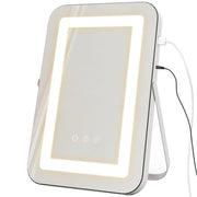 Specchio Trucco Make Up da Tavolo Luci Regolabili 3 Colori USB 31x41,5x3 cm Bianco