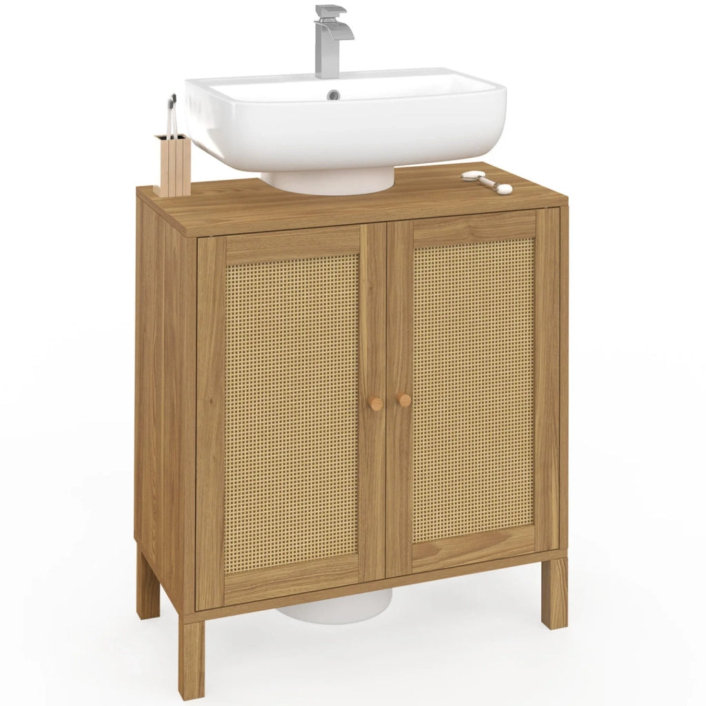 IDMarket - Mobile bagno HANAE effetto canna naturale