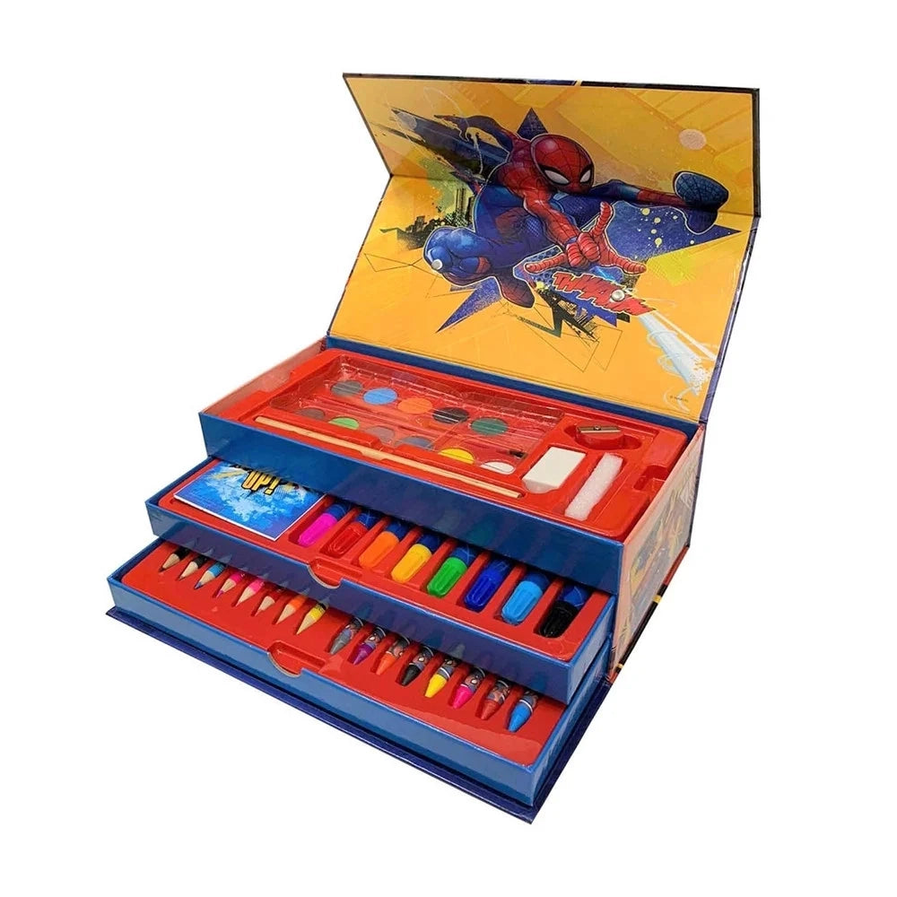Trade Shop - Set Da Colorare Valigetta Con Colori Bambini Spiderman Cassetti Kit Disegno Pittura 950888a -