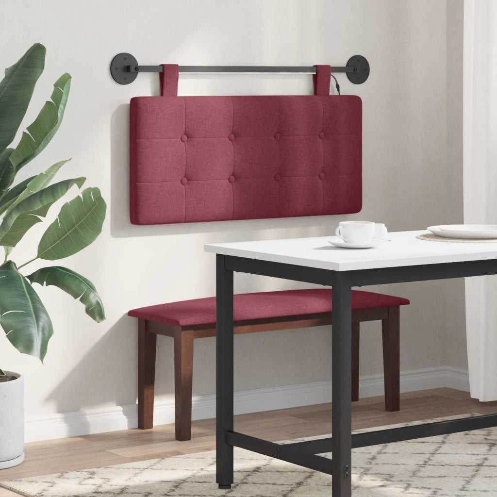 Testiera sospesa Con luce LED Rosso Vino Tessuto 3424348