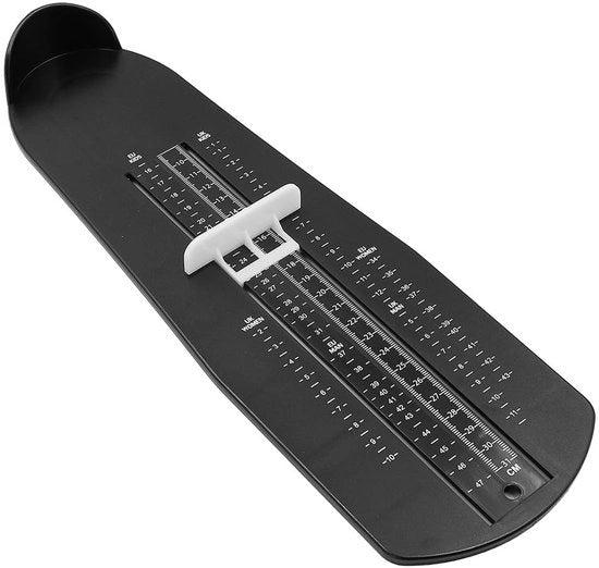 Apparecchio per misurare la misura del piede professionale - Misuratore della misura del piede 18-47 - Linea di misura precisa - Adatto per bambini/adulti - Plastica - Nero