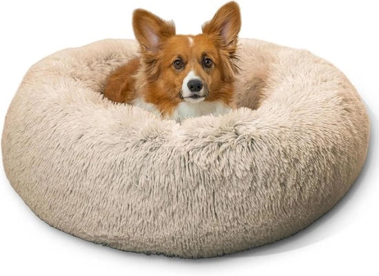 Cuscino per Gatti e Cani - Lavabile in Macchina - Coperta Rimovibile con Cerniera - Beige - 76 x 76 cm - M