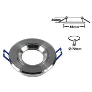Trade Shop - Porta Faretto Incasso Faretto Gu10 Rotondo Acciaio Orientabile Portalampada P1 - Argento