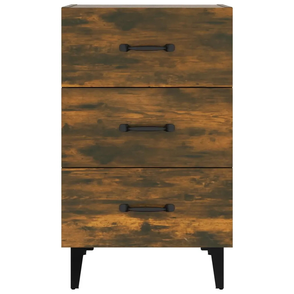 Comodino-Tavolino da notte Rovere Fumo 40x40x66 cm in Legno Multistrato 915505