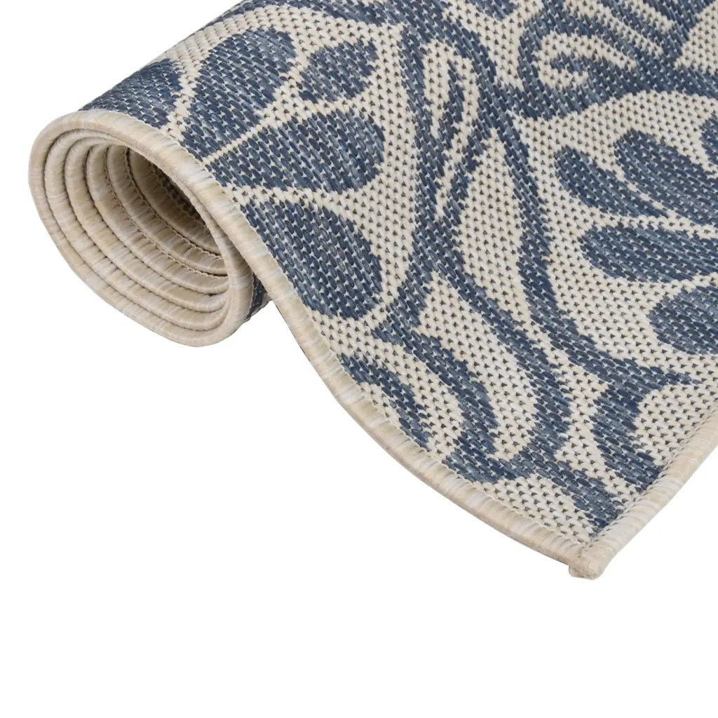 Tappeto da Esterni a Tessitura Piatta 140x200 cm Motivo Blu cod mxl 66616