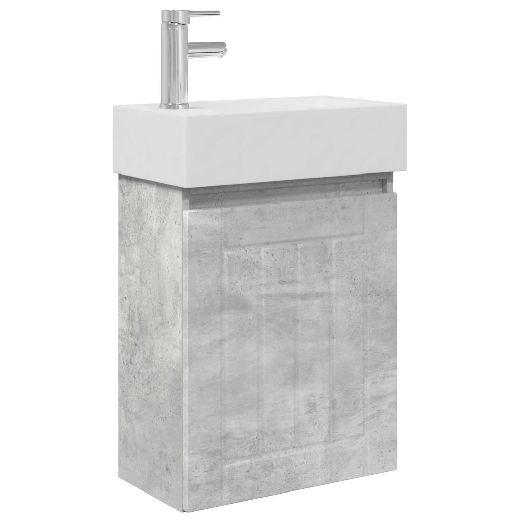 Mobile bagno con rubinetto Grigio Cemento 45,5 x 25,5 x 84 cm