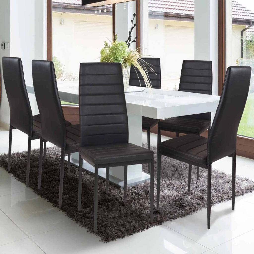 IDMarket - Set di 6 sedie da pranzo ROMANE nere
