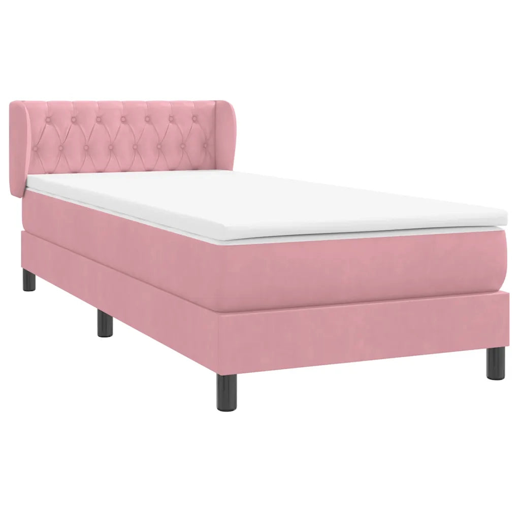 Giroletto a Molle con Materasso Rosa 90x220 cm Velluto 3317810