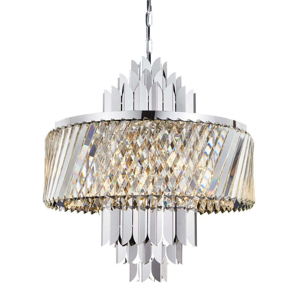 Lampadario cristallo glamour cromato Margot 9xE14 Milagro