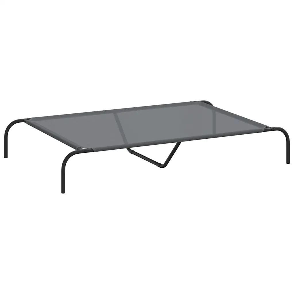 Cuccia per Cani Rialzata Grigia 130x80x20cm Textilene e Acciaio 42000844