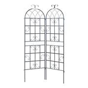 Set di 2 tralicci da giardino acciaio 180 x 102 cm nero 03_0011130