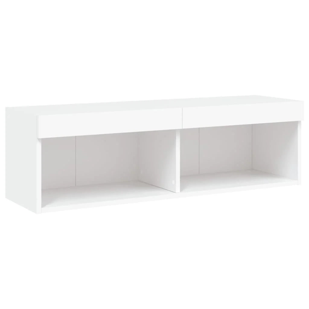 Mobile TV multimediale scaffale TV credenza mobile TV sala da pranzo soggiorno camera da letto con illuminazione a LED 5 pezzi legno ingegnerizzato bianco 02_0029377
