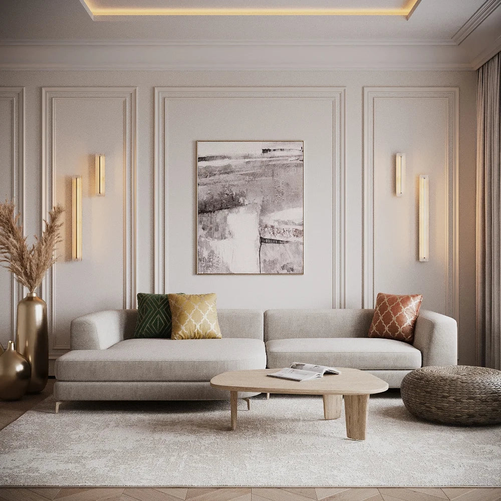 Maytoni Applique moderna Albatre 1 luce LED integrato ottone metallo vetro alabastro