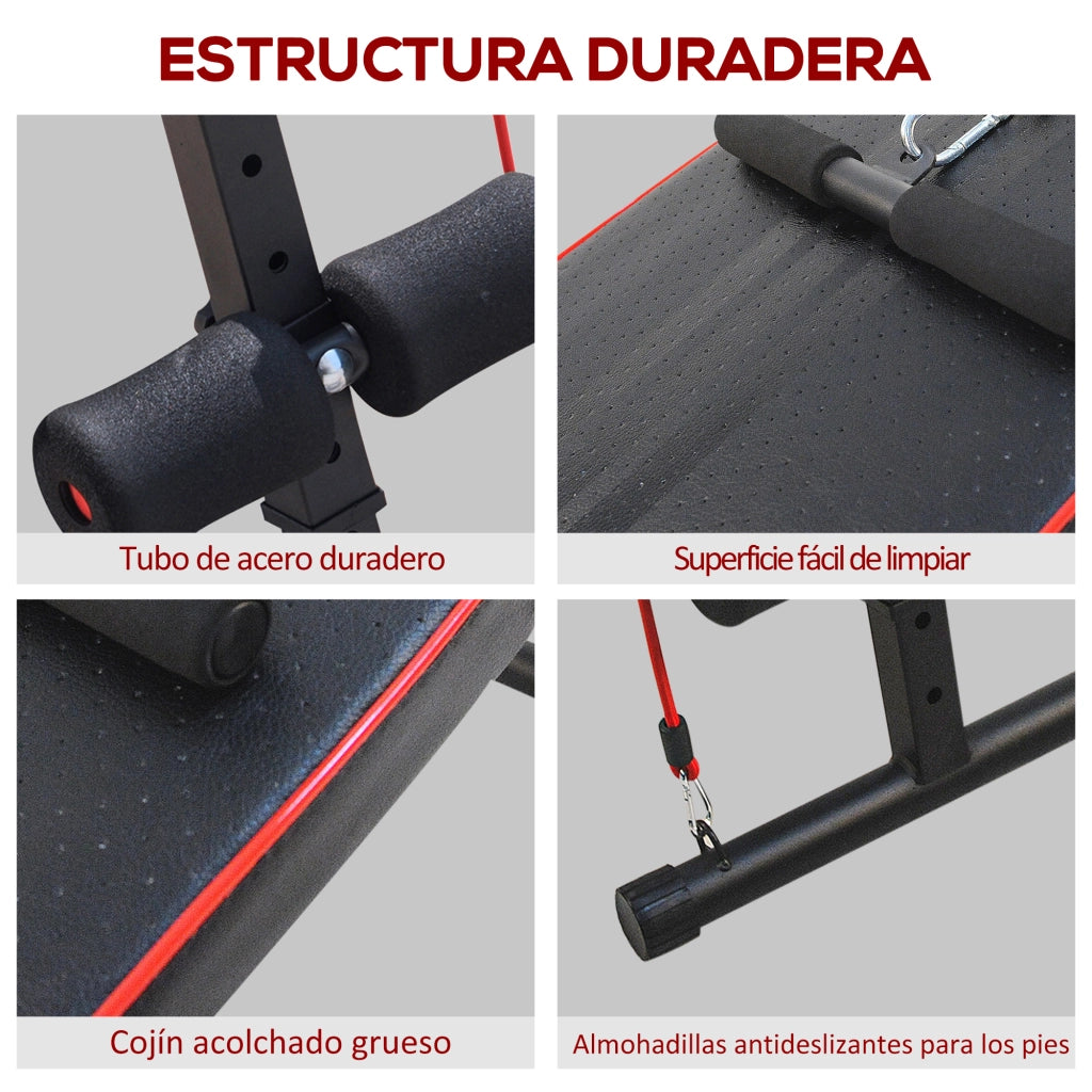 Panca Addominali Regolabile Multifunzione per Fitness ¨C zephmum ¨C Nero, Acciaio, 120kg