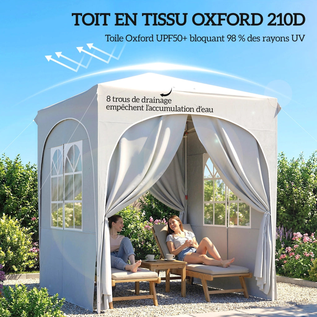Gazebo da giardino ¨C zephmum ¨C grigio chiaro 200x200 cm