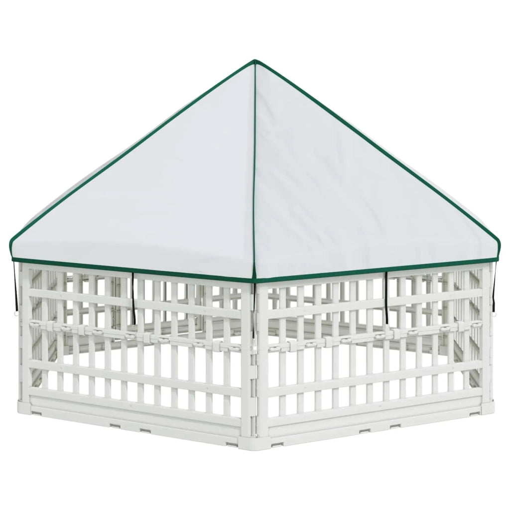 Panchetto per Cani a 6 Pannelli Bianco 179 x 151 x 114 cm 42027224