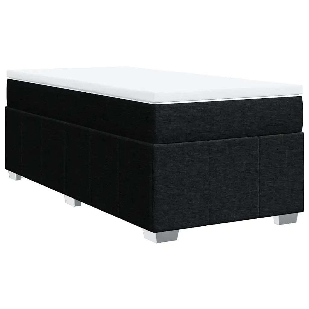 Giroletto a Molle con Materasso Nero 100x200 cm in Tessuto
