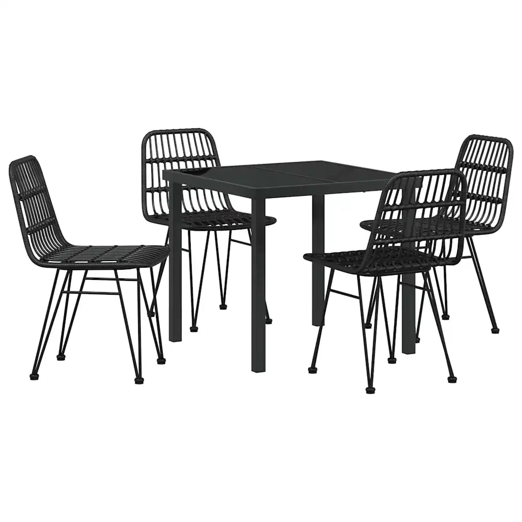 Set da Pranzo per Giardino 5 pcs Nero 3379199