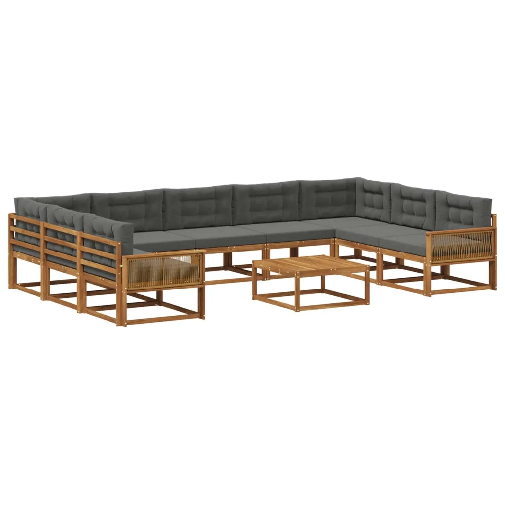 Set di divani da esterno 10 pcs Naturale e Antracite 3382910