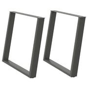 Gambe per tavolo da pranzo a forma di U 2 pz Antracite 90x(72-73) cm Acciaio 4012802