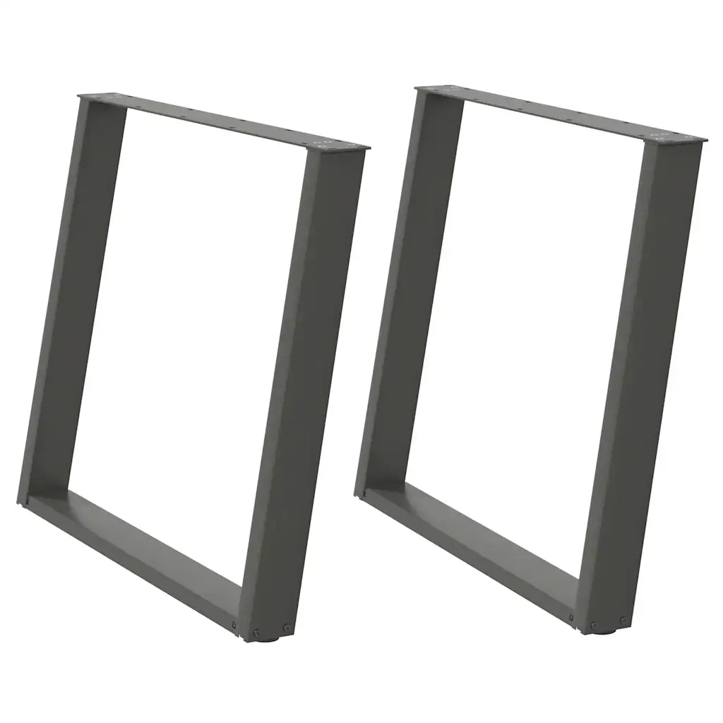 Gambe per tavolo da pranzo a forma di U 2 pz Antracite 90x(72-73) cm Acciaio 4012802