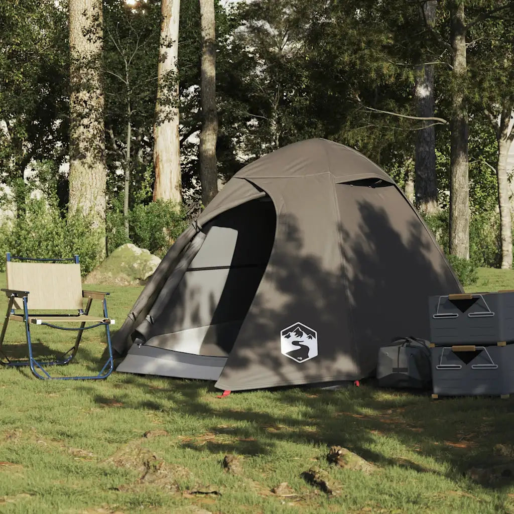Tenda da Campeggio a Cupola per 2 Persone-Tenda per Escursionismo Marrone Impermeabile 984712