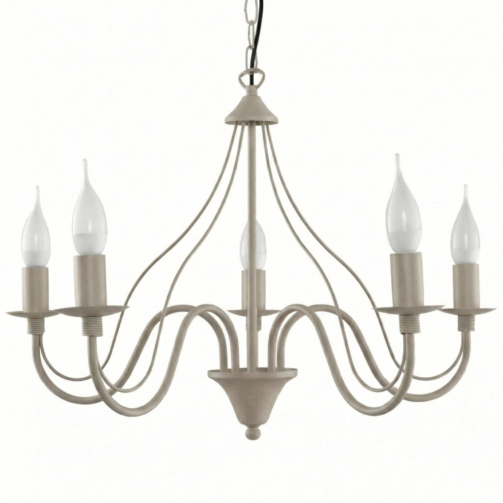 Lampadario sospeso a candela taupe 5xE14 VICTORIA Pure Lume