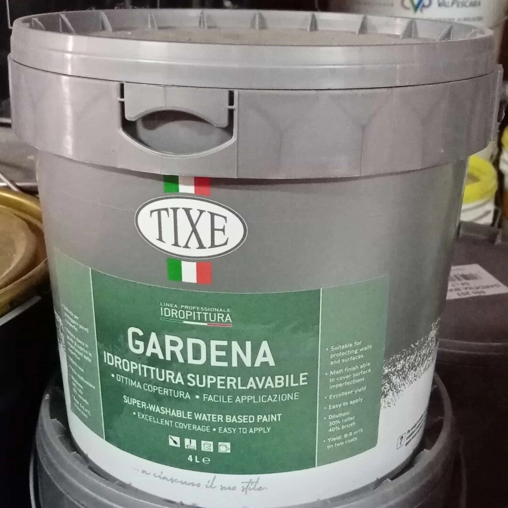 Tixe gardena 4lt idro pittura superlavabile bianca opaca per interni ed esterni alta copertura