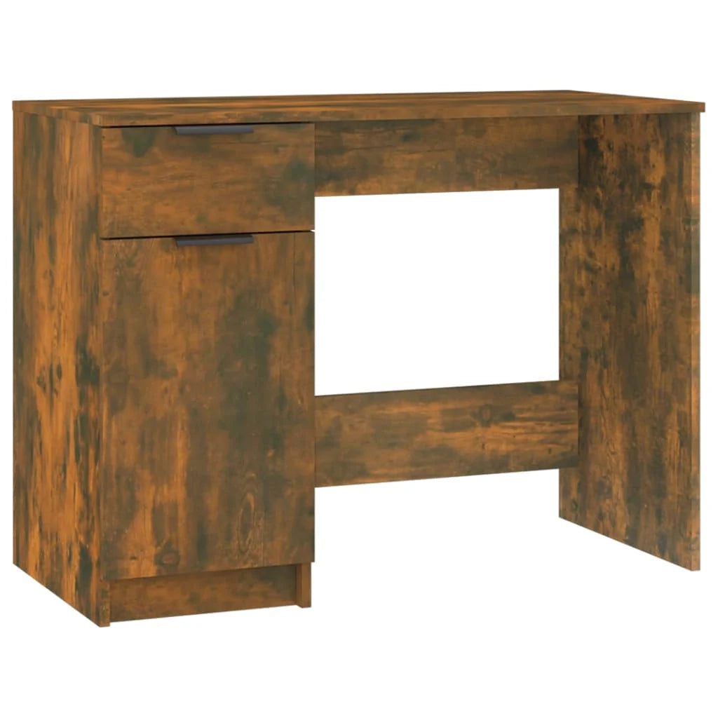 Scrivania da ufficio postazione di lavoro mobile per computer studio rovere affumicato 100 x 50 x 75 cm legno ingegnerizzato marrone 02_0023562