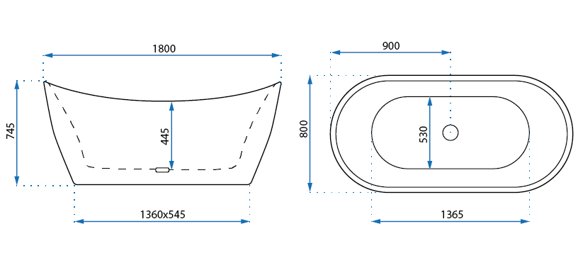 Vasca Bagno Da Terra Rea Ferrano 180